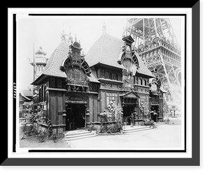 Historic Framed Print, [Pavilion of Nicaragua and base of the Eiffel Tower, Paris Exposition, 1889],  17-7/8" x 21-7/8"