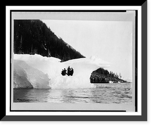 Four women and one man posing on an iceberg near Juneau, Alaska, Antique Poster
