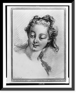 Head of a young lady.Boucher f. ; Demarteau s, Vintage Print