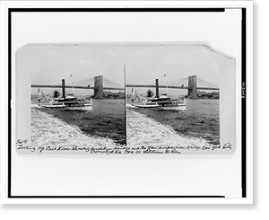 Historic Landscape - New York City - Looking up East River showing