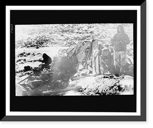 Underground den at Cape Sparbo, Devon Island, in which Dr. Cook and other members of the polar expedition spent 100 nights on their return from the North Pole, Historic Reproduction