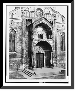 Historic Framed Print, Verona. Porch of cathedral,  17-7/8" x 21-7/8"