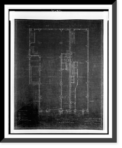 Historic Framed Print, [Two office buildings for B.F. Saul (15th Street, N.W., Washington, D.C.) First floor. Plan].George N. Ray, Architect. - 2,  17-7/8" x 21-7/8"