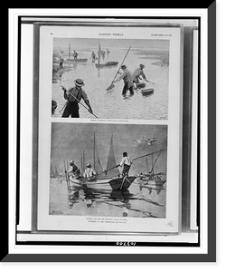 Historic Framed Print, Oystering on the Chesapeake,  17-7/8" x 21-7/8"