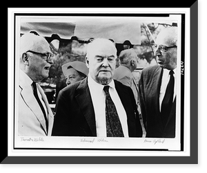 Historic Framed Print, [Thornton Wilder, Edmund Wilson, and Aaron Copland, all standing, half-length,  17-7/8" x 21-7/8"