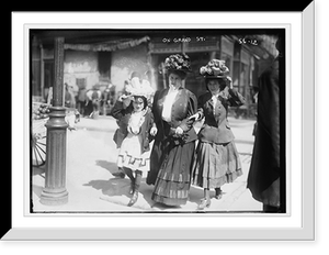 Historic Framed Print, Walking on Grand St., New York,  17-7/8" x 21-7/8"