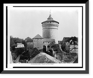 Historic Framed Print, Nuremburg. Tower of city wall,  17-7/8" x 21-7/8"