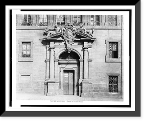 Historic Framed Print, Nuremburg. Door of Rath-haus,  17-7/8" x 21-7/8"