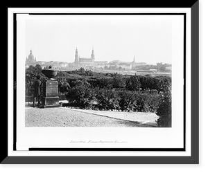 Historic Framed Print, Dresden from the Japanese Gardens,  17-7/8" x 21-7/8"
