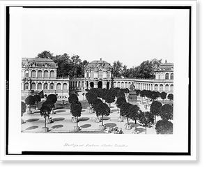 Antique Photo Print - Stuttgard. Palace. statue Schiller