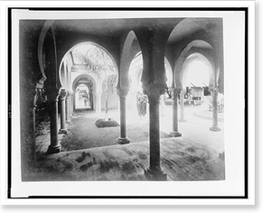 Antique Photo Print - World's Fairs - Courtyard, Pavilion, 1889