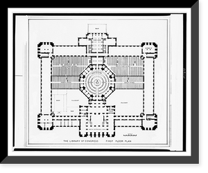 Alterations to the Library of Congress Thomas Jefferson Building, Washington, D.C. First floor plan, Antique Poster