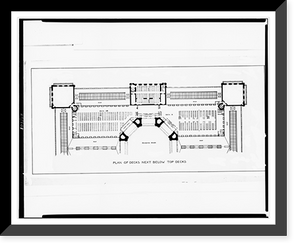 Alterations to the Library of Congress Thomas Jefferson Building, Washington, D.C. Plan of decks below top decks, Antique Wall Art