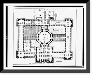 Alterations to the Library of Congress Thomas Jefferson Building, Washington, D.C. Cellar floor plan - 2, Vintage Print