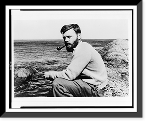 Historic Framed Print, Farley Mowat, author of The desperate people,  17-7/8" x 21-7/8"