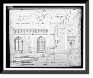 Government building (Custom House, Post Office, and Court Room"), Middle Street and Exchange Street, Portland, Maine. Detail of exterior of upper story" Classic, Historic Print