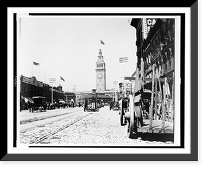 Historic Framed Print, [Lower Market Street and Ferry Building, San Francisco],  17-7/8" x 21-7/8"