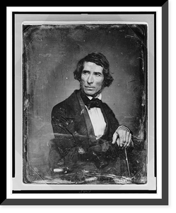 Asher Brown Durand, half-length portrait, three-quarters to the right, head three-quarters to the left, with both hands resting on cane, at right - 2, Historic Reproduction