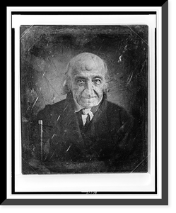 Albert Gallatin, head-and-shoulders portrait, facing front, with walking stick - 2, Antique Print