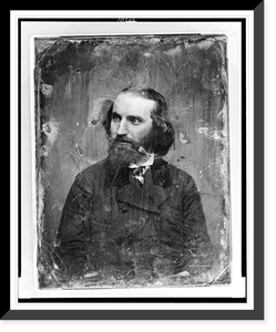 Caleb Lyon, head-and shoulders portrait, three-quarters to the left, with beard, Vintage Print