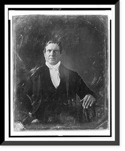 Unidentified man, about 40 years of age, half-length portrait, facing front, seated with hand on table Classic, Vintage Wall Art