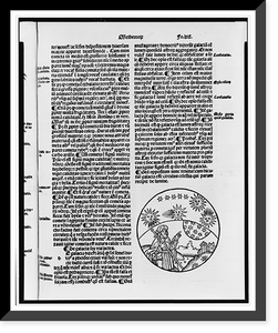 Illustrated page with vignette showing Aristotle? pointing to the stars in the sky, Antique Print
