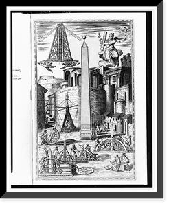 Obelisk at the Circus Nero prior to its relocation to the Piazza of Saint Peter in Rome, Vintage Poster