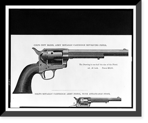 Historic Framed Print, [Colt revolver, side view],  17-7/8" x 21-7/8"