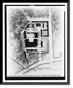 Plan of future development of the National University, Cuba, Historic Reproduction