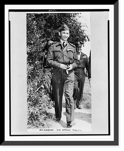 Air Marshal Arthur Tedder walking in front of Lt. Gen. Carl A. Spaatz, and Maj. Gen. Ralph Royce, Historic Print