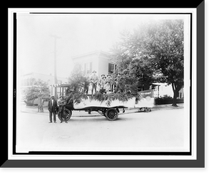 Historic Framed Print, [Boy Scouts posed with a truck decorated for a parade, probably in the Anacostia section of Washington, D.C.],  17-7/8" x 21-7/8"