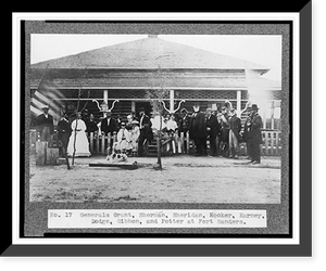 Generals Ulysses S. Grant, William Tecumseh Sherman, Philip Henry Sheridan, Joseph Hooker, Harney, Dodge, John Gibbon, and Potter, and others, at Fort Sanders, Antique Print