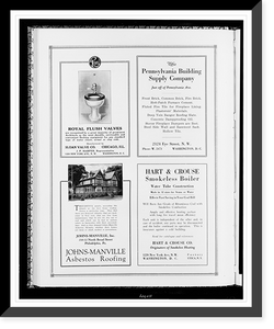 Advertisements for Sloan Valve Co., Pennsylvania Building Supply Company, Johns-Manville, Inc., and Hart & Crouse Co, Vintage Poster