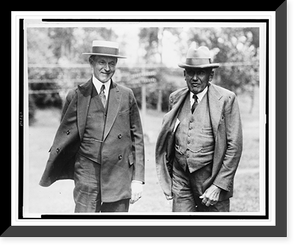 President Coolidge and Secretary of State Frank Kellogg, as they appeared arriving at the summer white house for a conference, Paul Smiths, New York Classic, Antique Poster