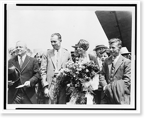 Black & White Photo - Boston - pays homage to Amelia Earhart as 300,000