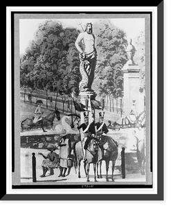 Historic Framed Print, [Statue of Neptune, paseo extramuros],  17-7/8" x 21-7/8"