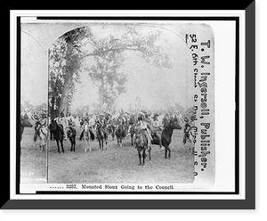 Historic Framed Print, Mounted Sioux going to the council,  17-7/8" x 21-7/8"