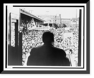 Historic Framed Print, [Rear view of Adlai E. Stevenson, addressing a large crowd in Allentown, Pennsylvania],  17-7/8" x 21-7/8"