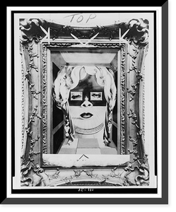 Picture of Mae West, depicted as a giant room by artist Salvador Dali, on display at a Chicago exhibit, Vintage Poster
