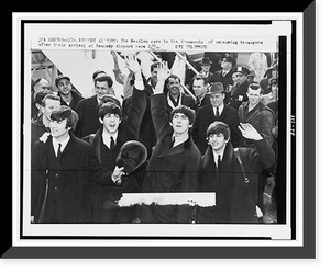 Kennedy Airport: The Beatles wave to the thousands of screaming teenagers after their arrival, Antique Poster