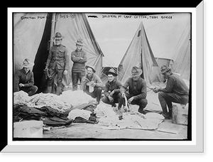 Historic Framed Print, Soldiers at Camp Cotton, Texas border,  17-7/8" x 21-7/8"