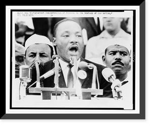 Washington: The Rev. Martin Luther King delivers his address at the Lincoln Memorial here 8/28 during the civil rights march on Washington, Vintage Poster