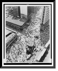 Historic Framed Print, Miss Liberty sees another premature celebration, New York City,  17-7/8" x 21-7/8"