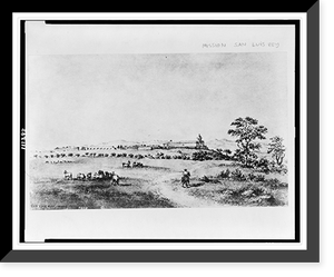 Distant view - Mission San Luis Rey, Antique Print