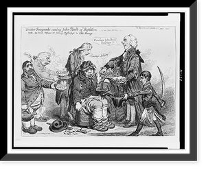 Doctor Sangrado curing John Bull of repletion-with the kind offices of young Clysterpipe & Little Boney - a hint from Gil Blas.Js. Gillray invt. & fect, Vintage Poster