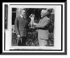 Historic Framed Print, U.S.J. Dunbar presents a statue of Walter Johnson [to President Coolidge],  17-7/8" x 21-7/8"