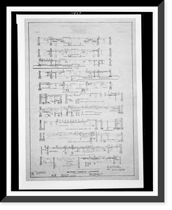 Historic Framed Print, [Organization's building (International Bureau of American Republics"),  17th Street and B Street (now Constitution Avenue),  N.W.,  Washington,  D.C. Sections thru basement]",  17-7/8" x 21-7/8"