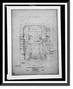Historic Framed Print, [Organization's building (International Bureau of American Republics"),  17th Street and B Street (now Constitution Avenue),  N.W.,  Washington,  D.C. Basement plan,  HVAC]",  17-7/8" x 21-7/8"