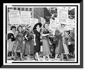 Historic Framed Print, Wives of jailed communists picket,  17-7/8" x 21-7/8"