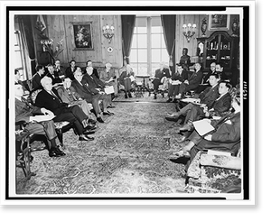 Vintage Americana Print - UNCIO heads gather - Great Gift for History Buffs